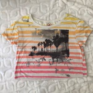 Colorful Beachy Crop Top Tee